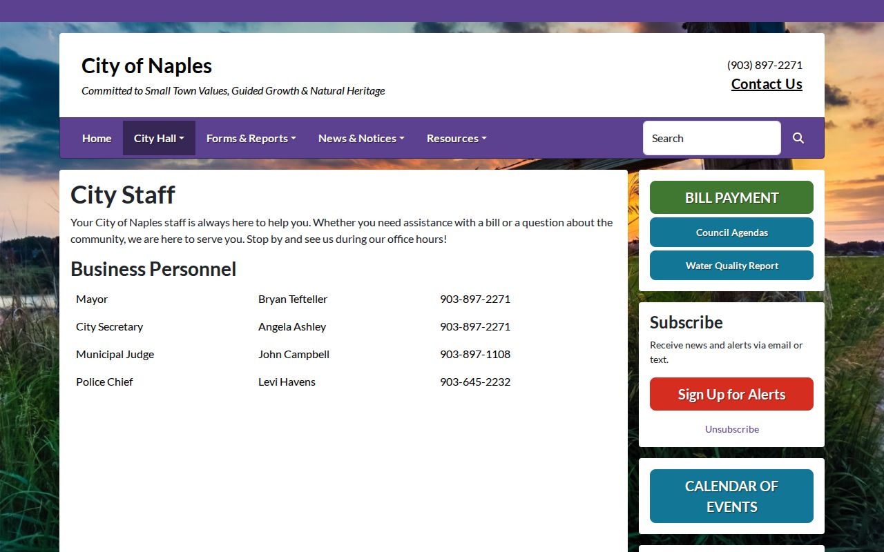 Naples criminal records police and municipal court contacts